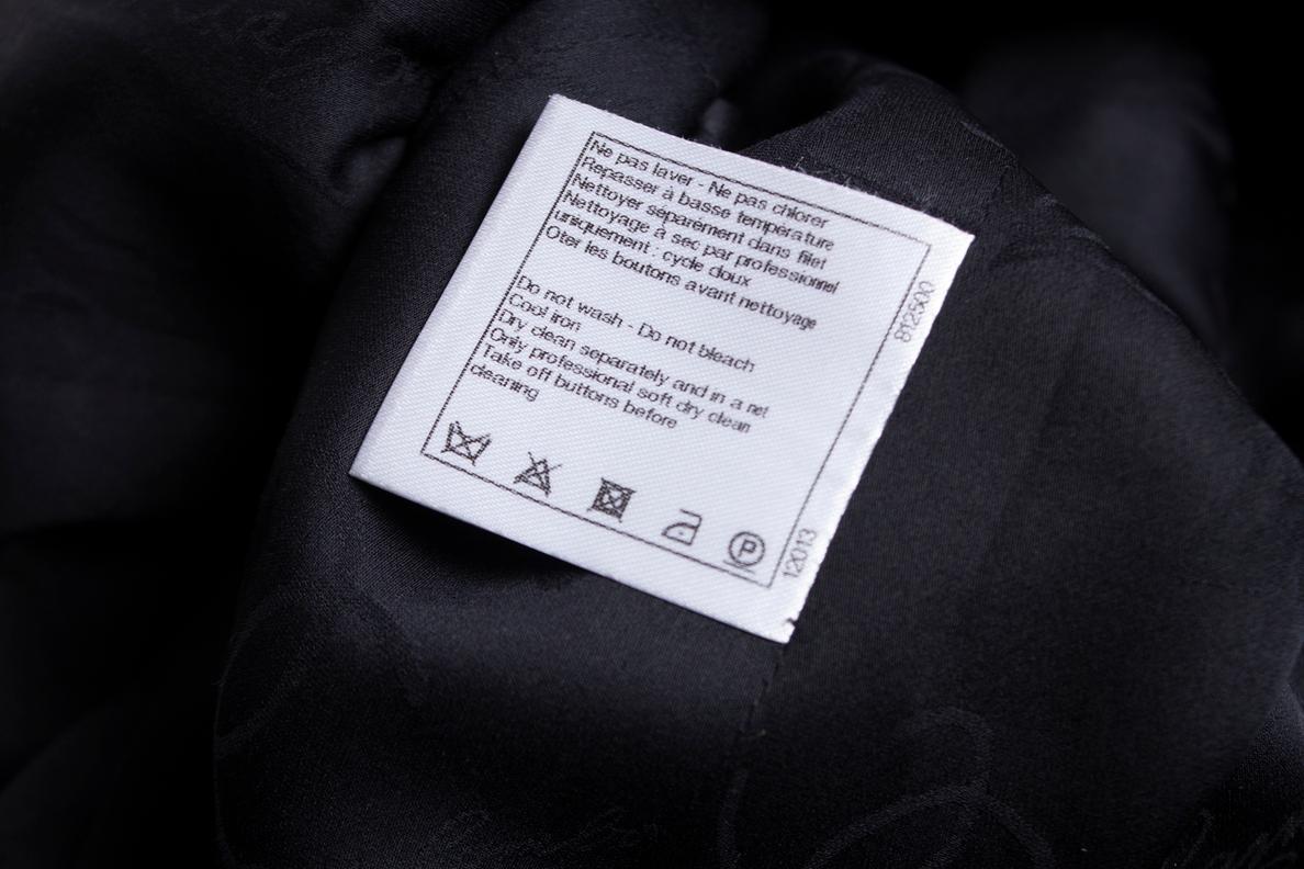 Women's Chanel, black and blue wool coat. For Sale