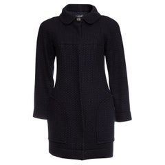 Chanel, black and blue wool coat.