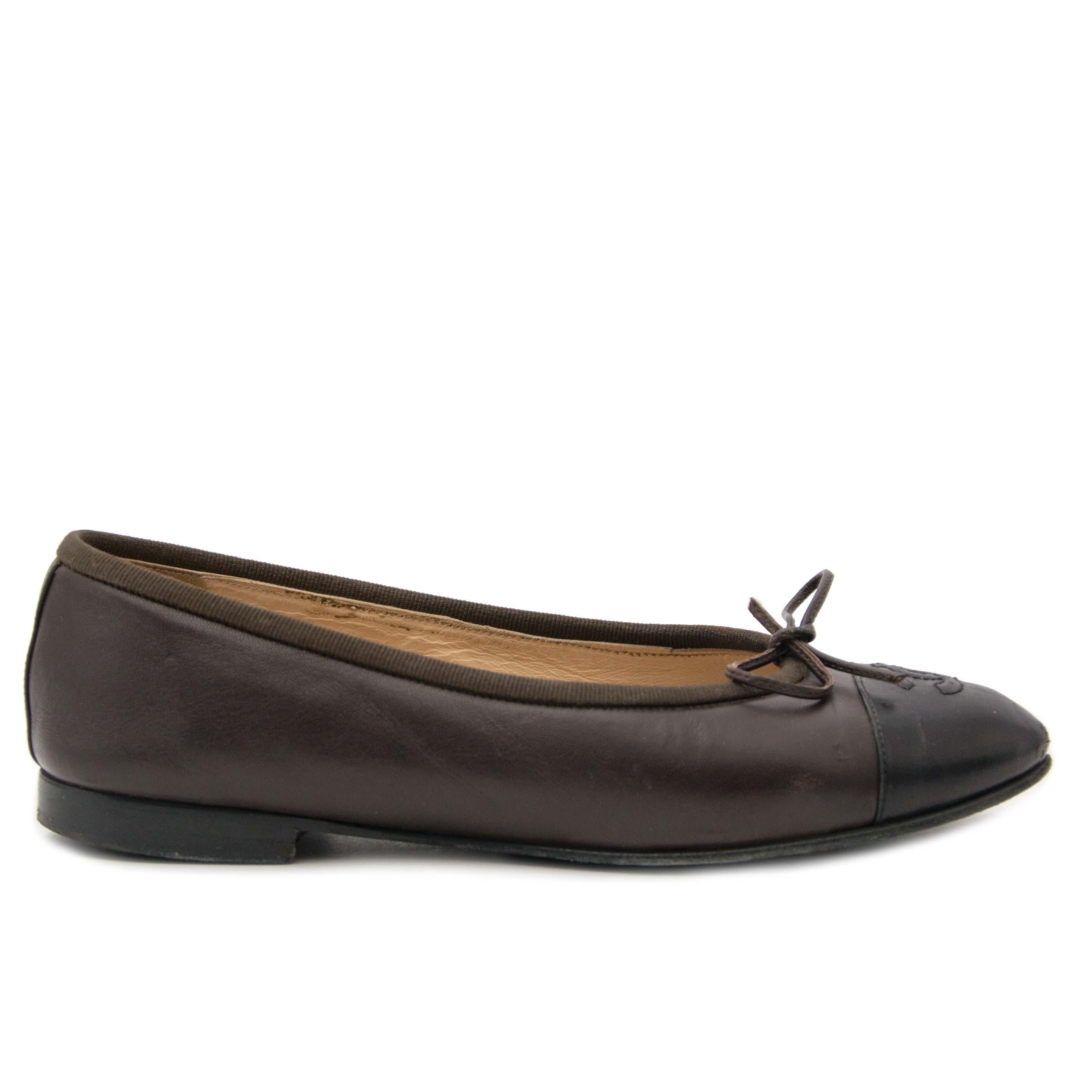 black and brown flats