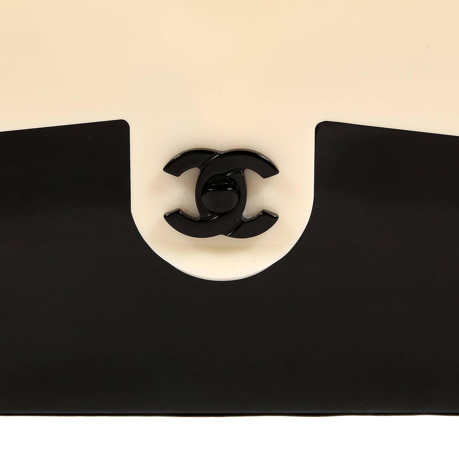 Chanel Black and Cream Bakelite Small Shoulder Bag 1