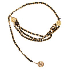 Cintura a catena nera e oro Chanel