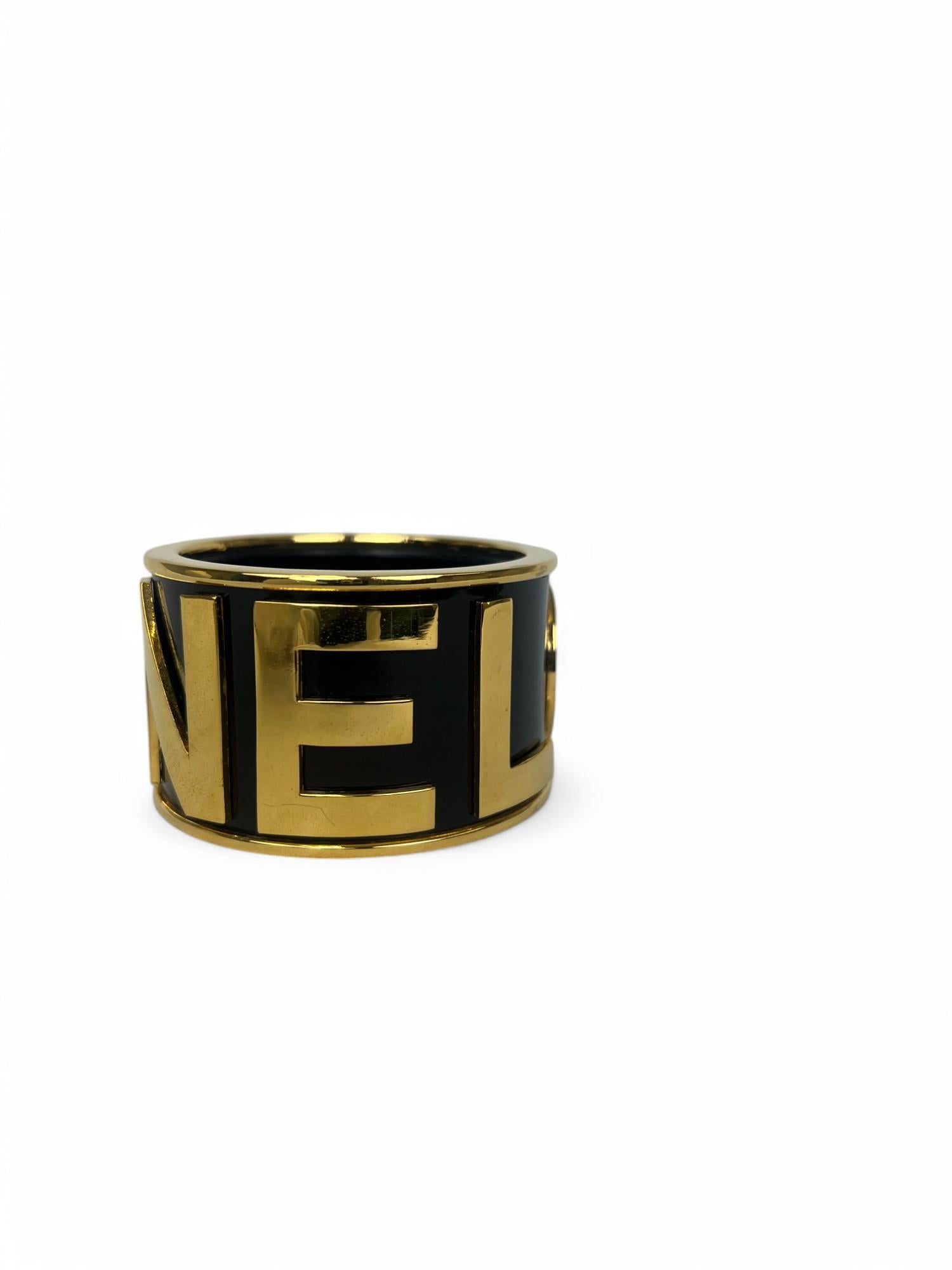 Chanel Black and Gold Cuff 1990/1991 For Sale 1