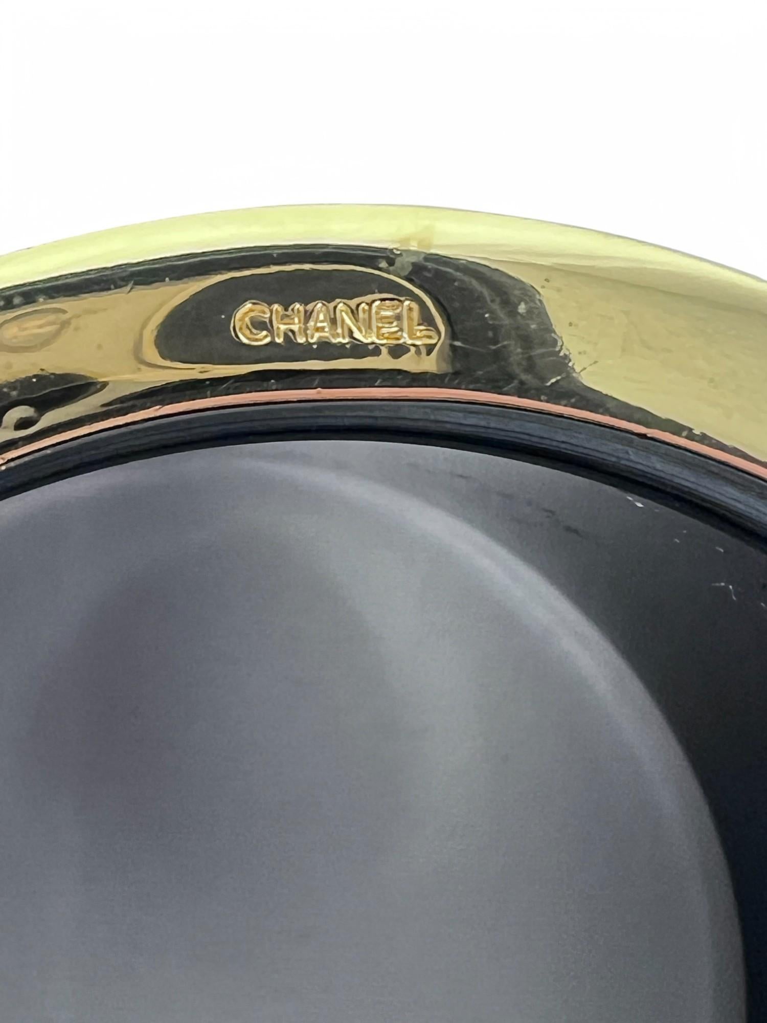 Chanel Black and Gold Cuff 1990/1991 For Sale 4