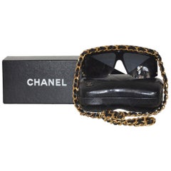 Chanel black and gold Iconic Runway chain Sunglasses Fall/Winter 1992