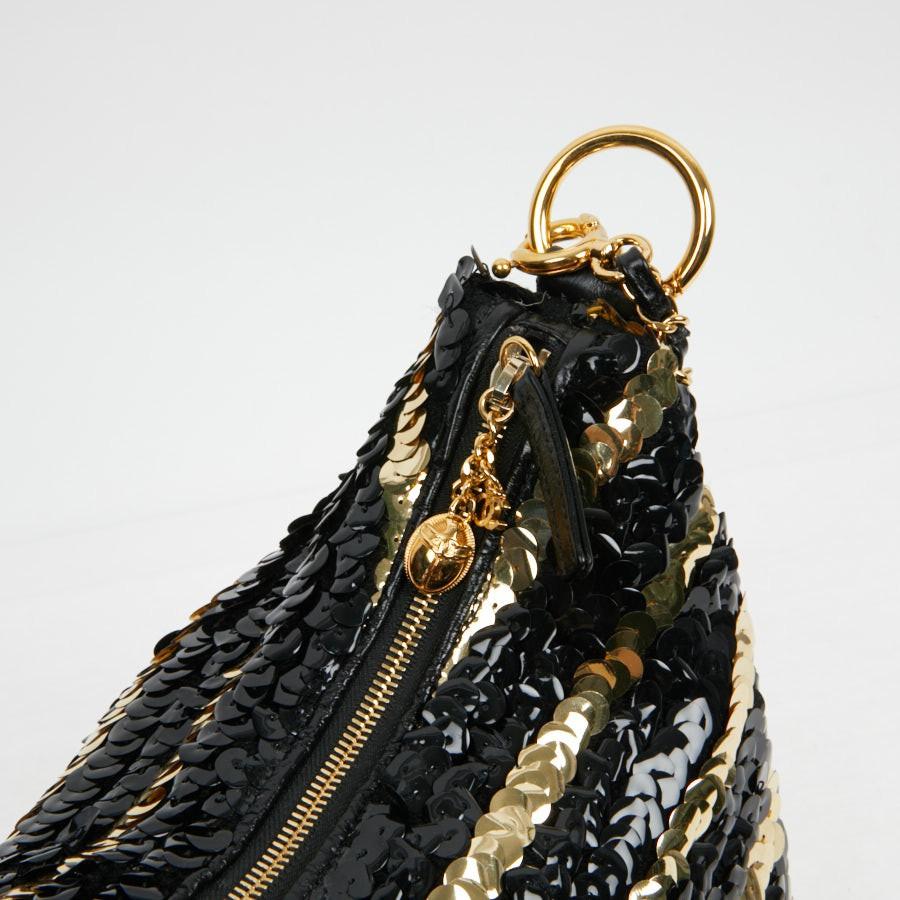 Chanel Black and Gold Sequins Bag 7