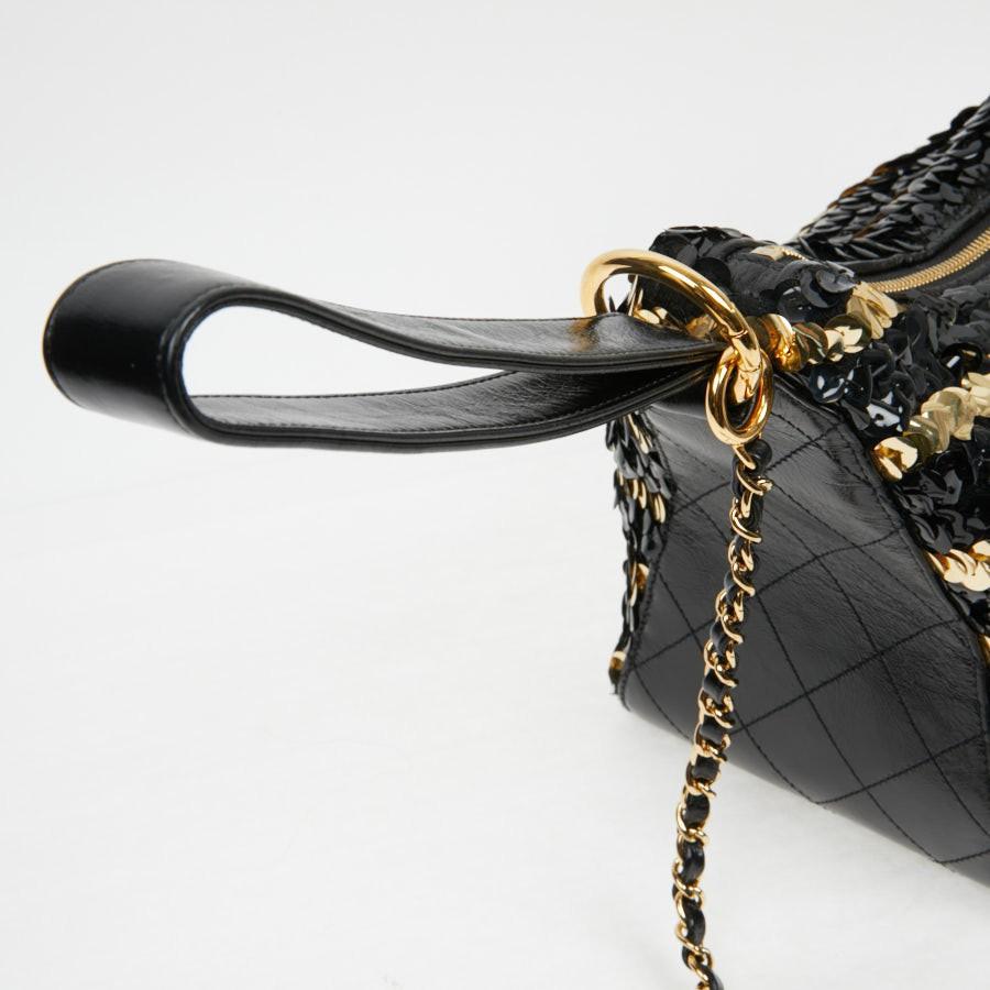 Chanel Black and Gold Sequins Bag 8