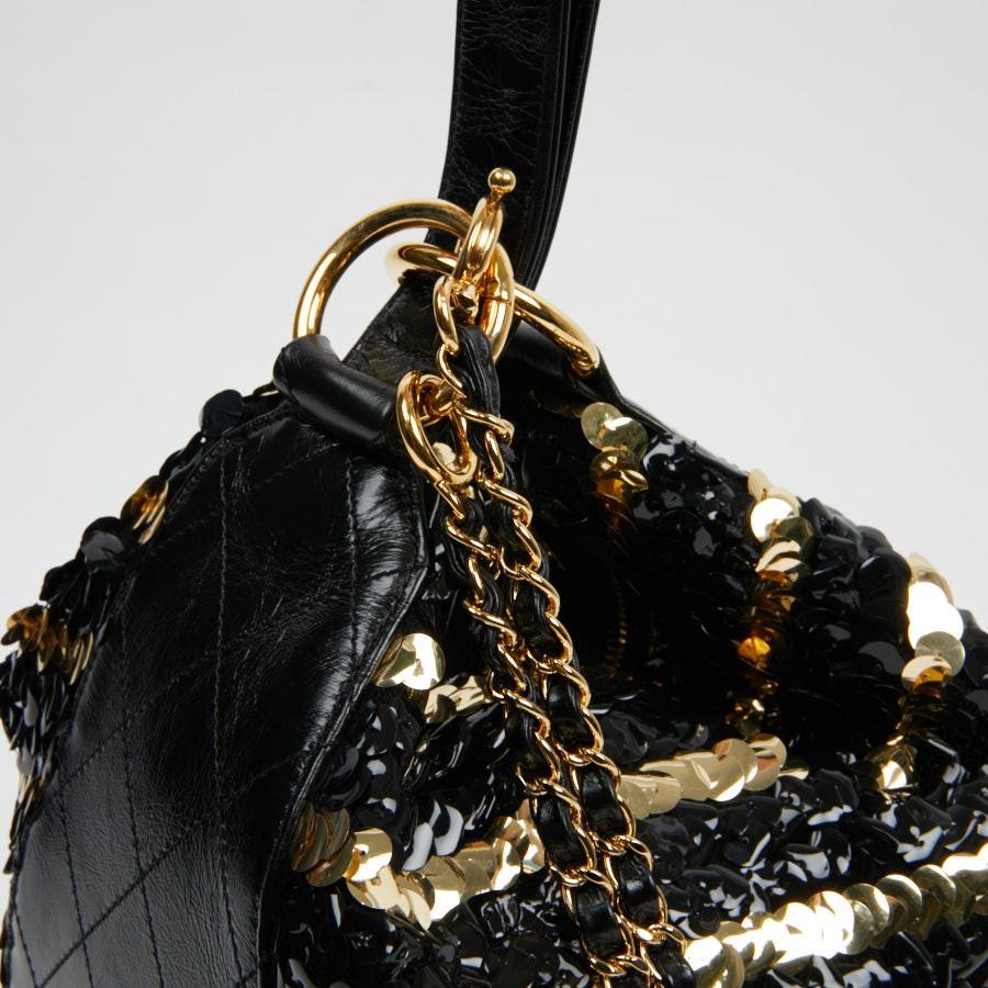 Chanel Black and Gold Sequins Bag 15
