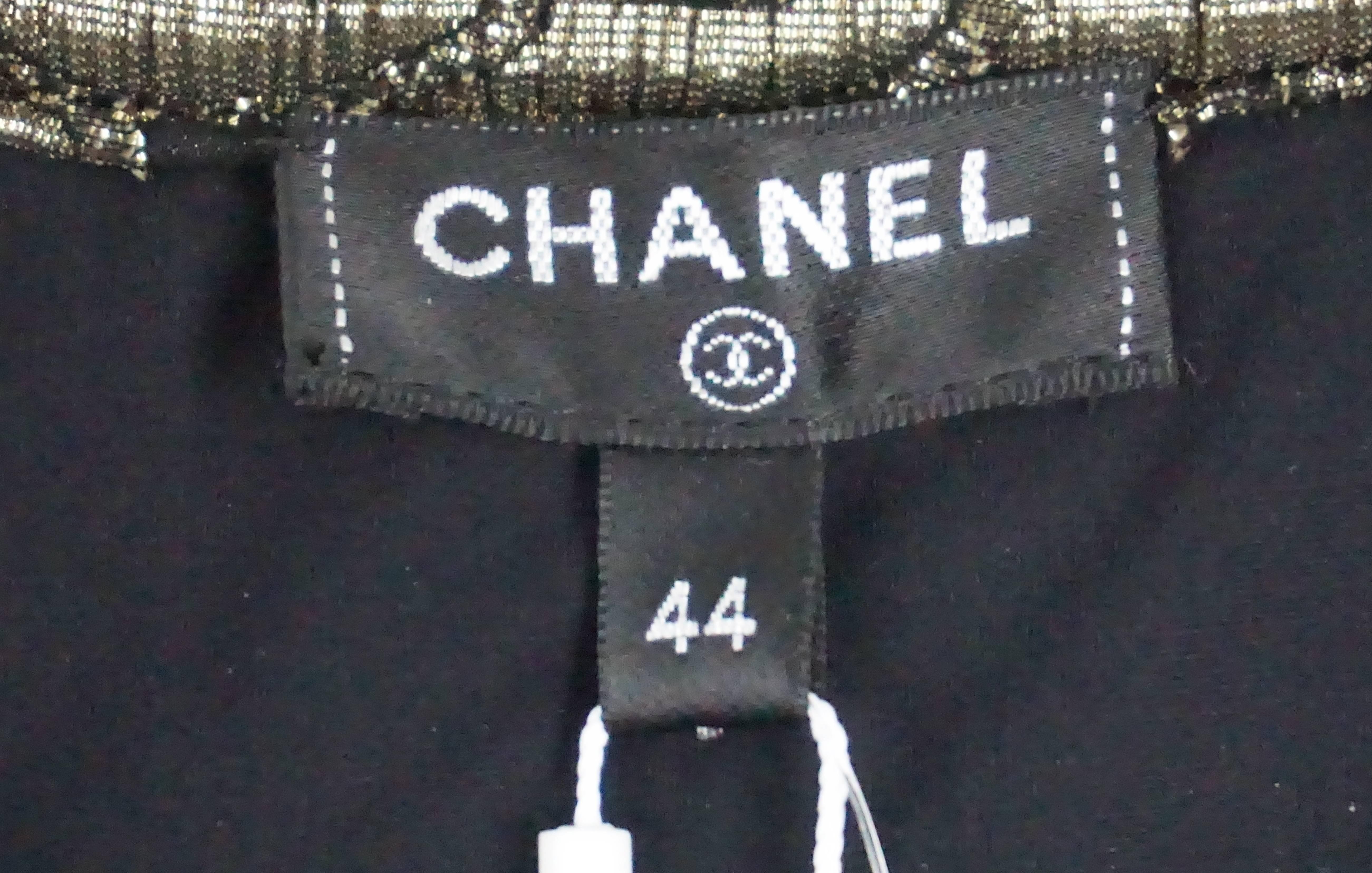 Chanel Black and Gold Brocade Top S/S  3