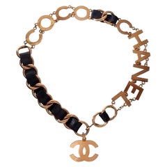 Chanel Black and Gold Vintage Necklace