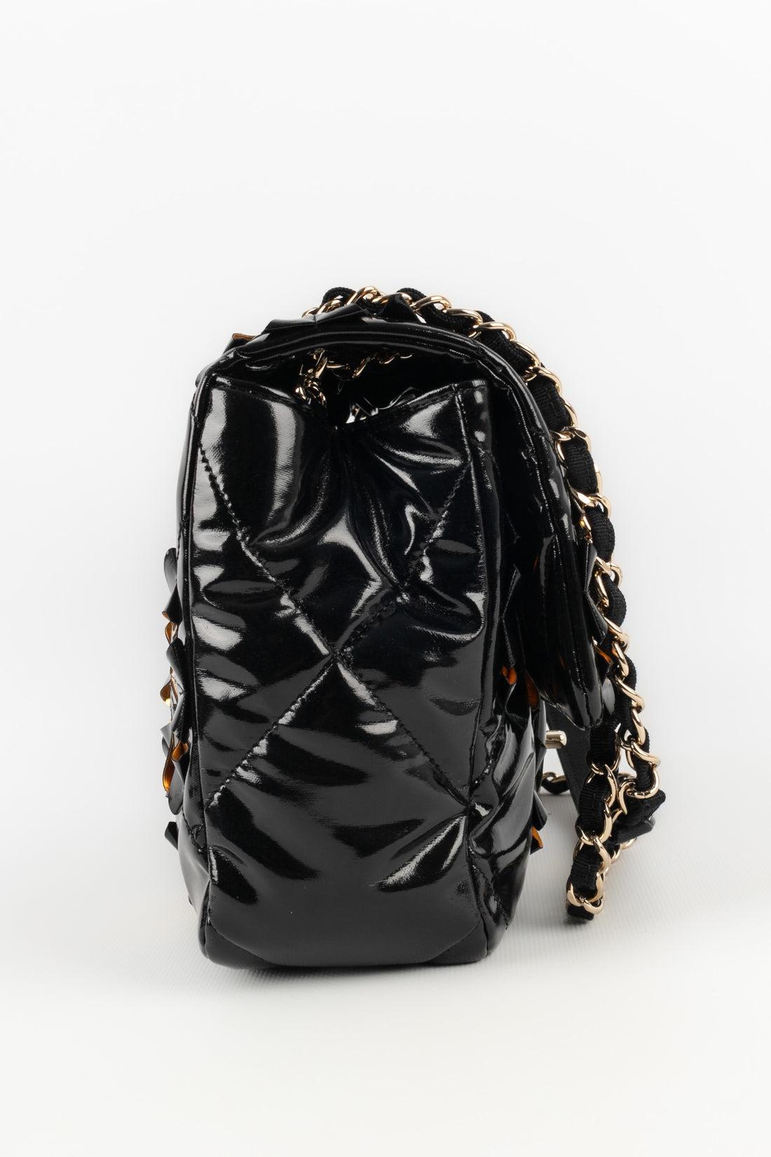 Chanel Black and Golden Flexible Patent Leather Timeless Bag, 2019 For Sale 4