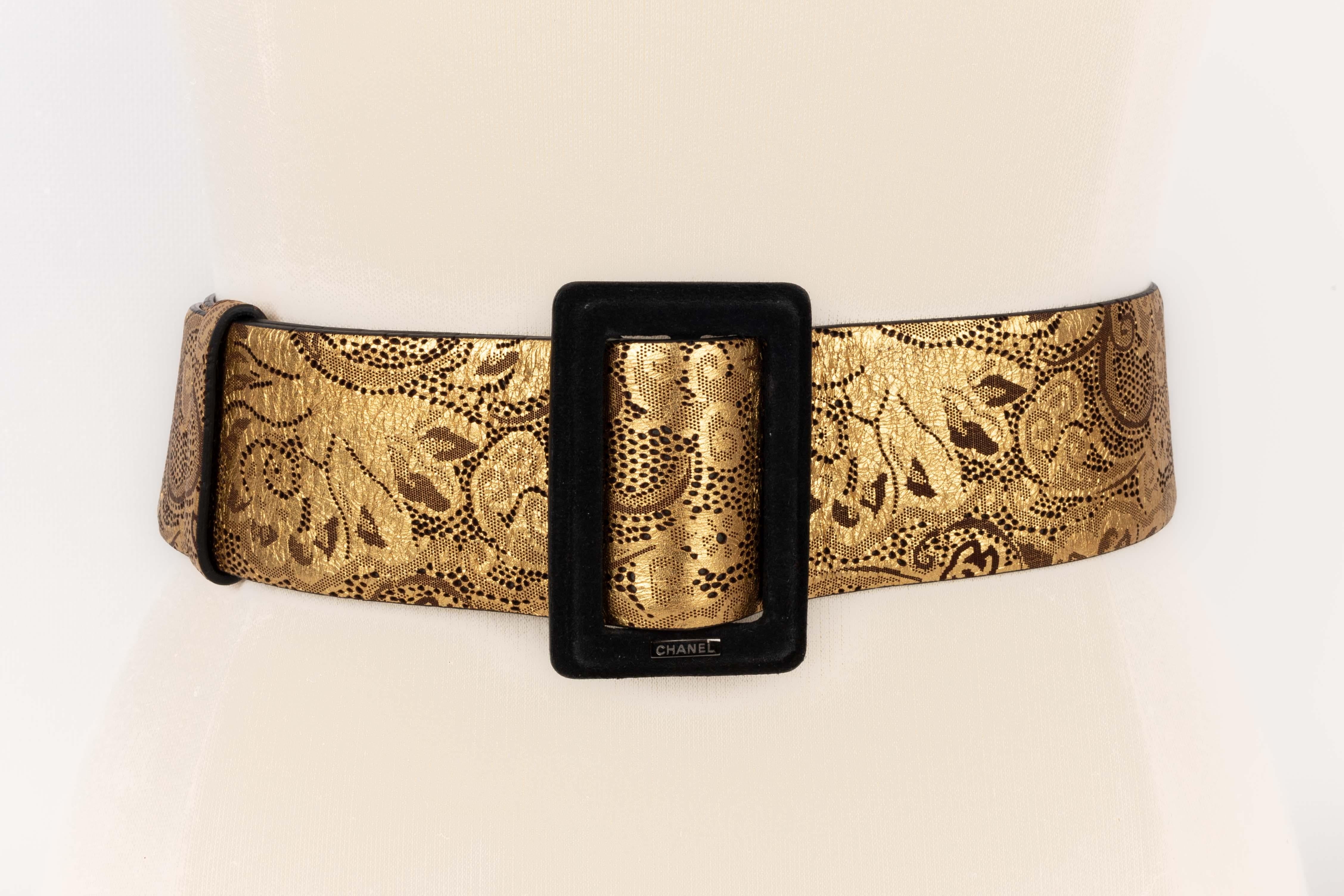 Chanel  Black and Golden Leather Belt, 2009 For Sale 1