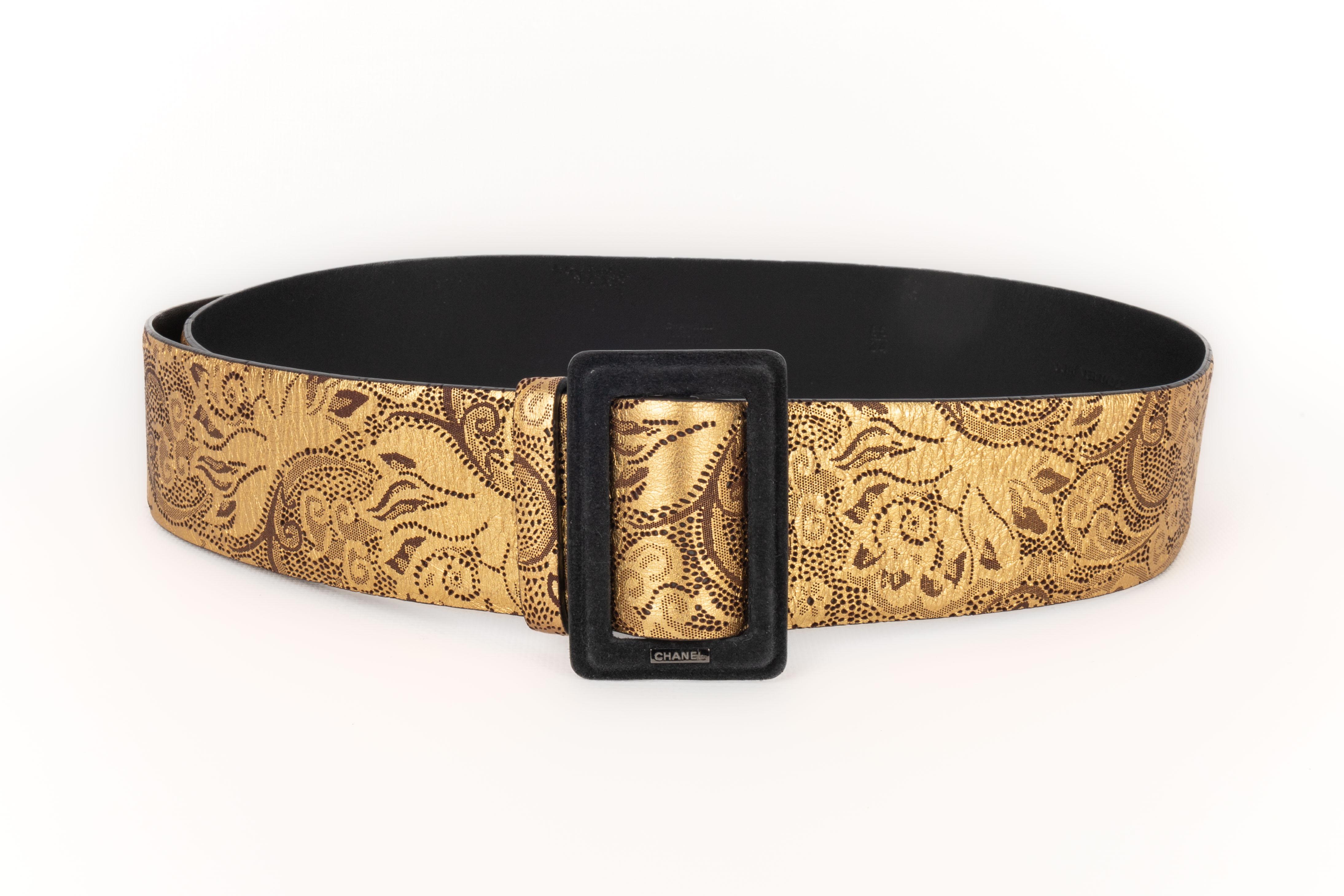 Chanel  Black and Golden Leather Belt, 2009 For Sale 2