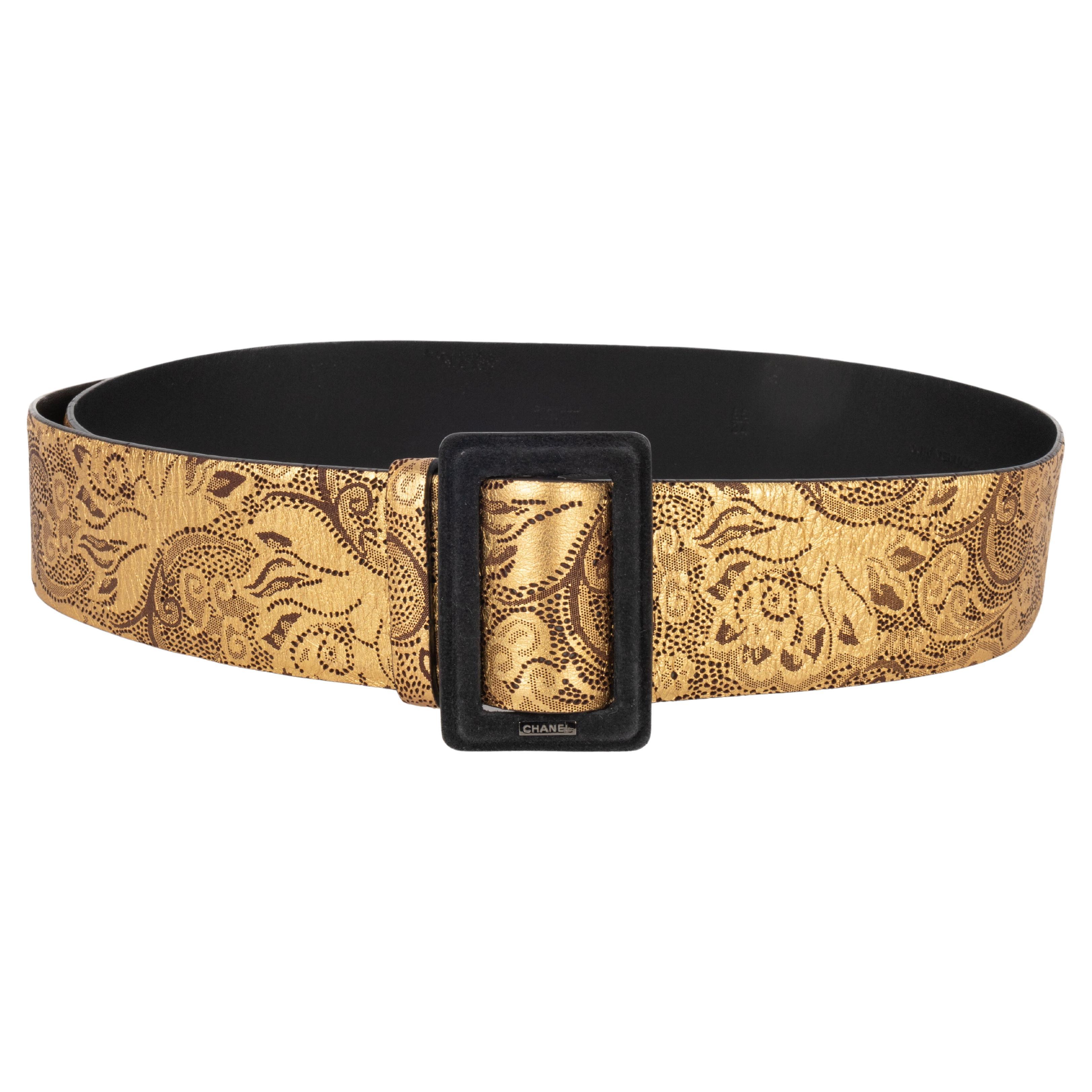 Chanel  Black and Golden Leather Belt, 2009 For Sale