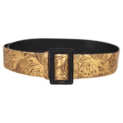 Chanel  Cintura in pelle nera e dorata, 2009