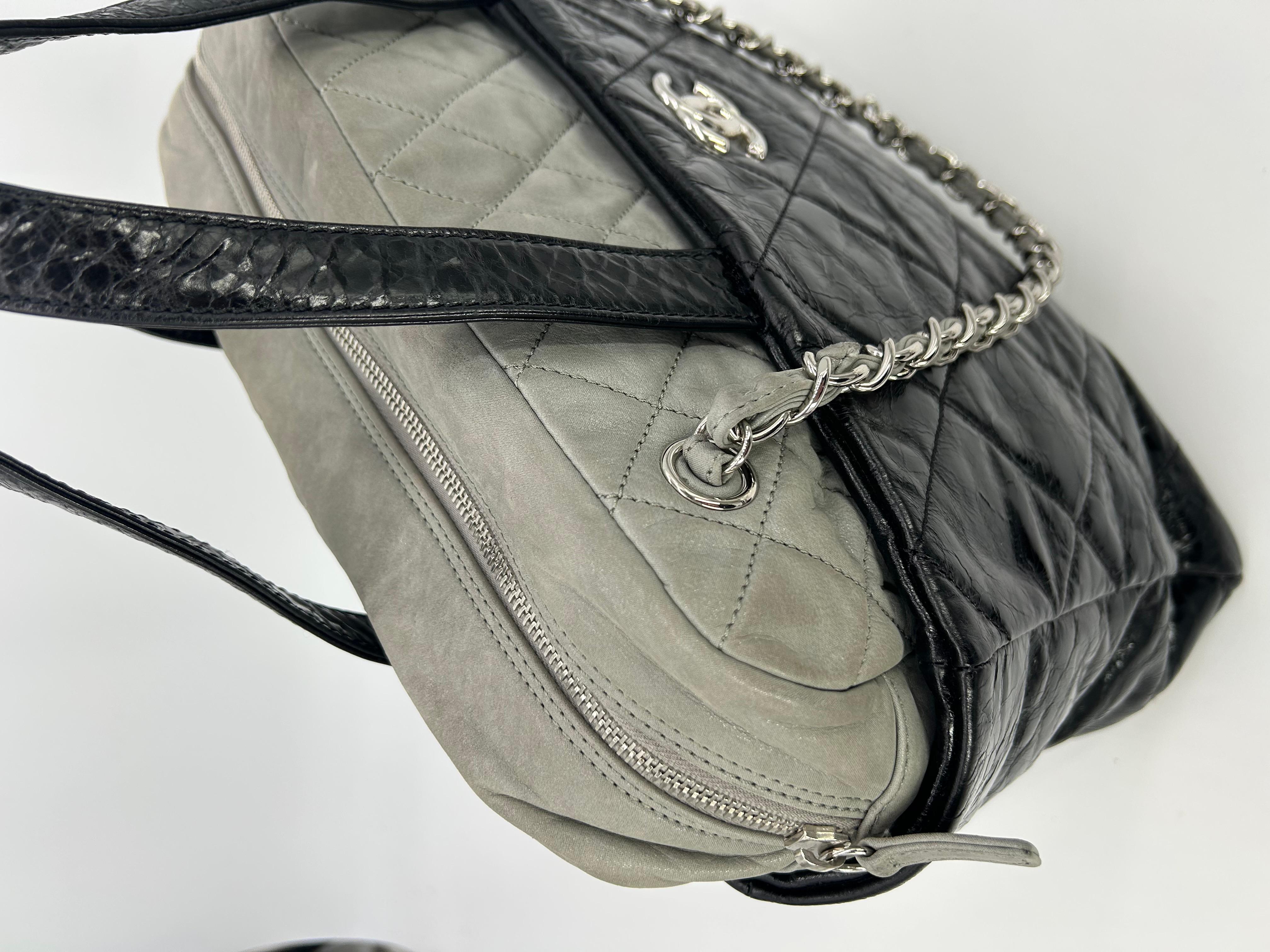 Chanel Black and Grey Portobello Tote For Sale 5