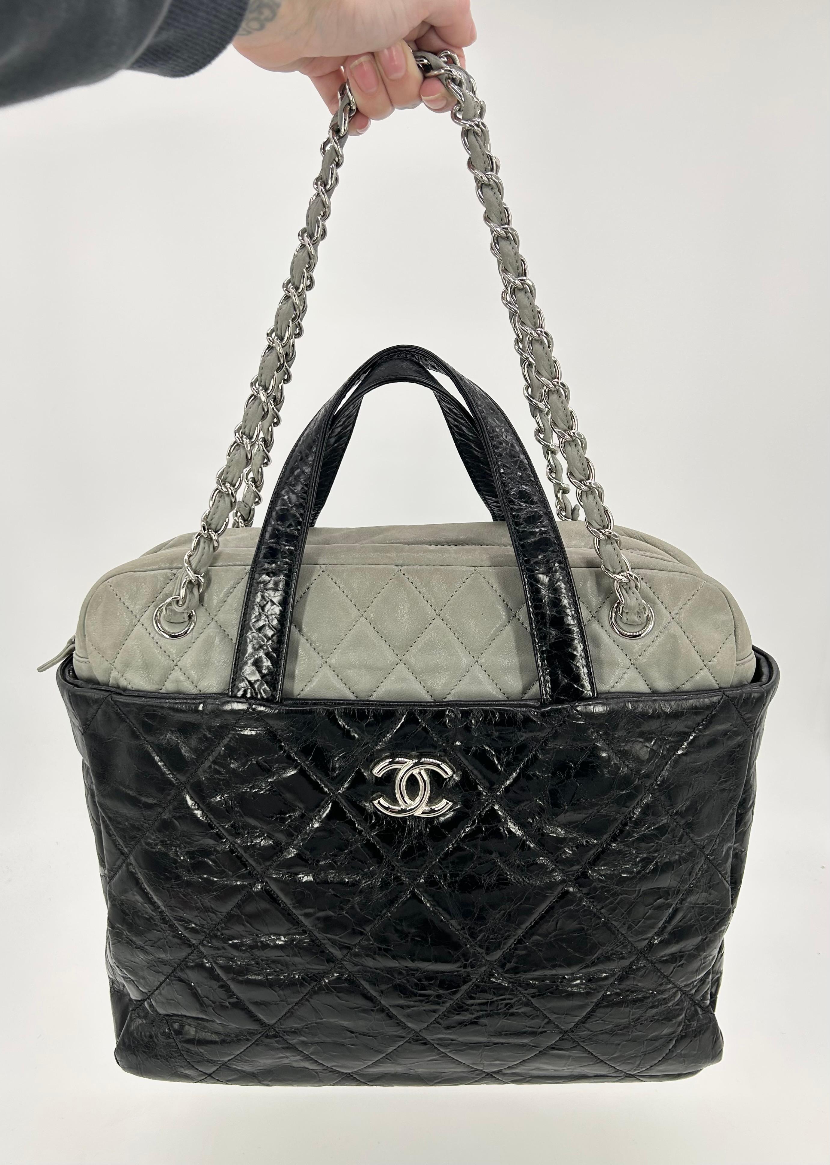 Chanel Black and Grey Portobello Tote For Sale 6