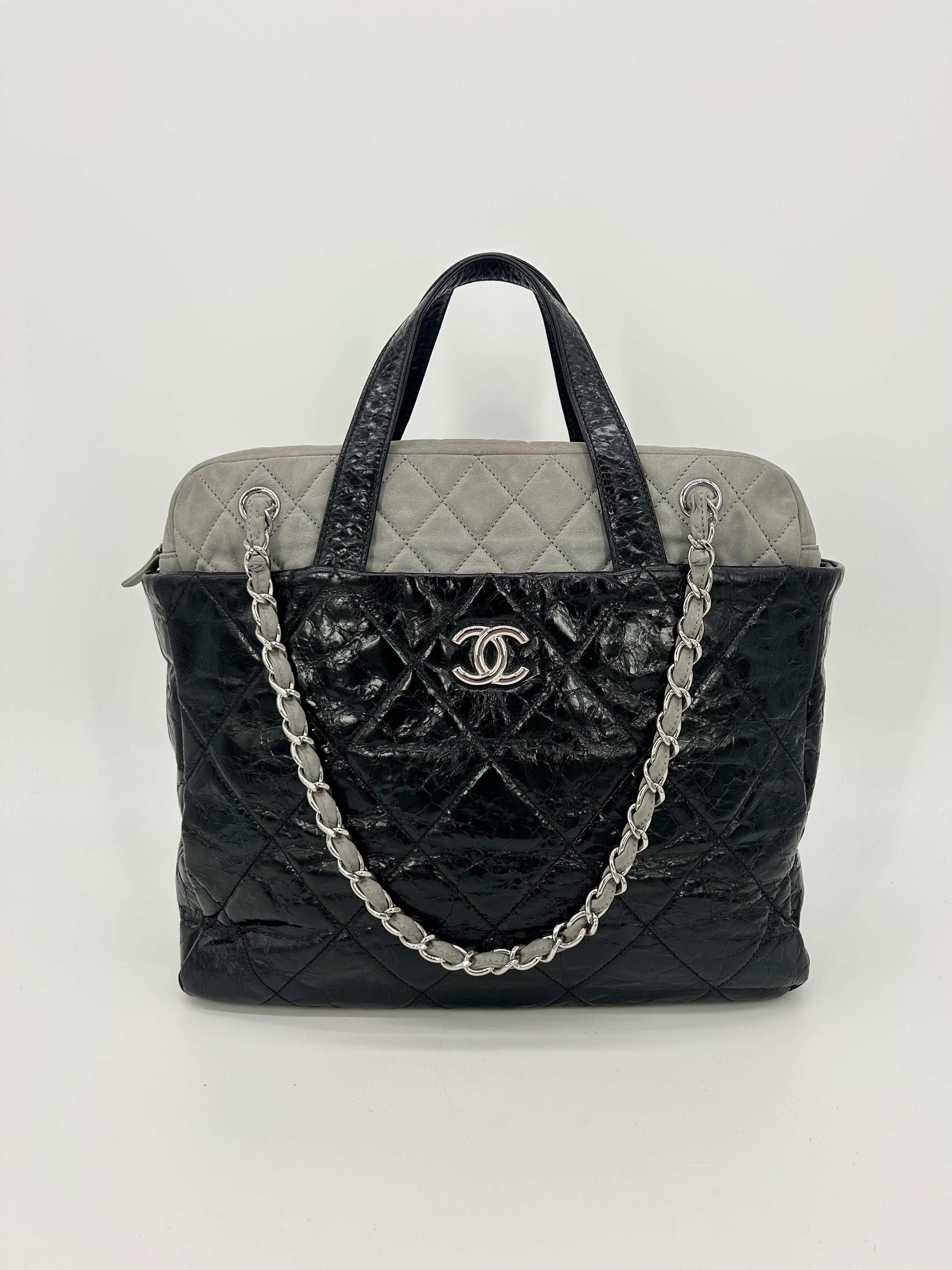 Chanel Black and Grey Portobello Tote For Sale 7