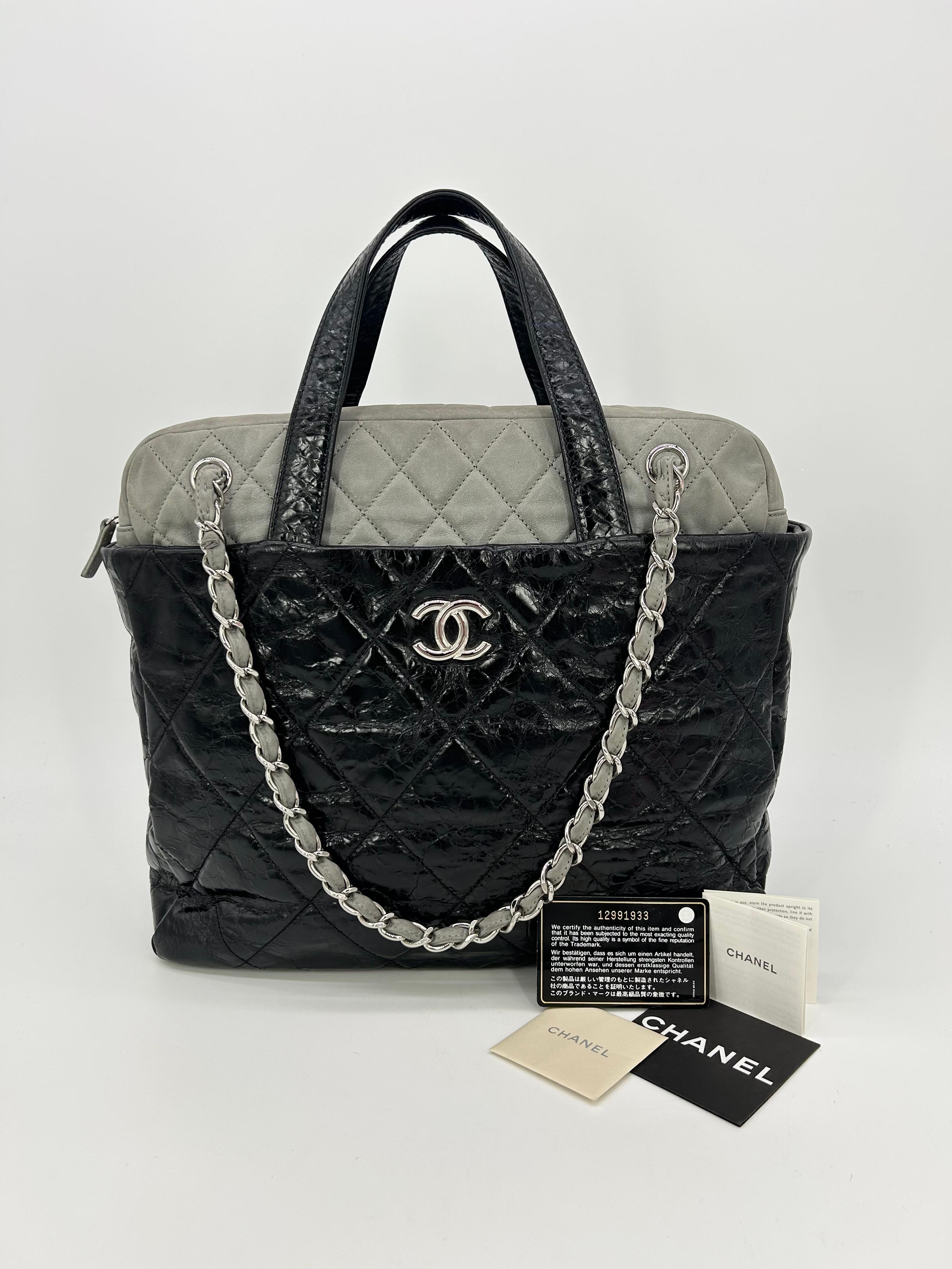 Chanel Black and Grey Portobello Tote For Sale 8