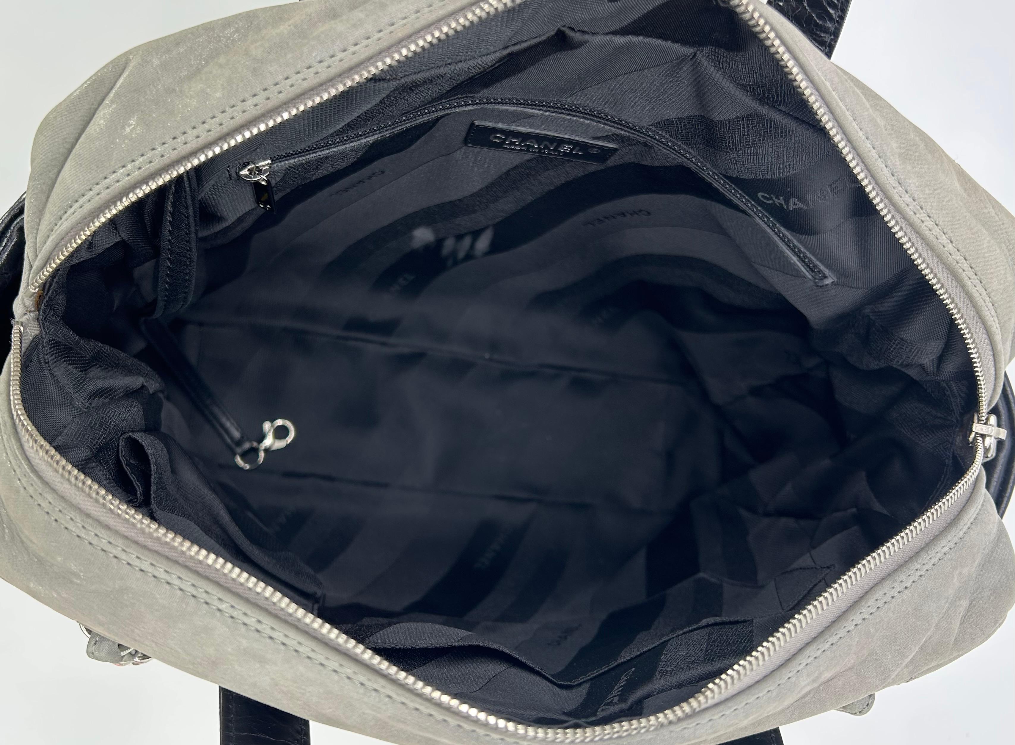 Chanel Black and Grey Portobello Tote For Sale 16