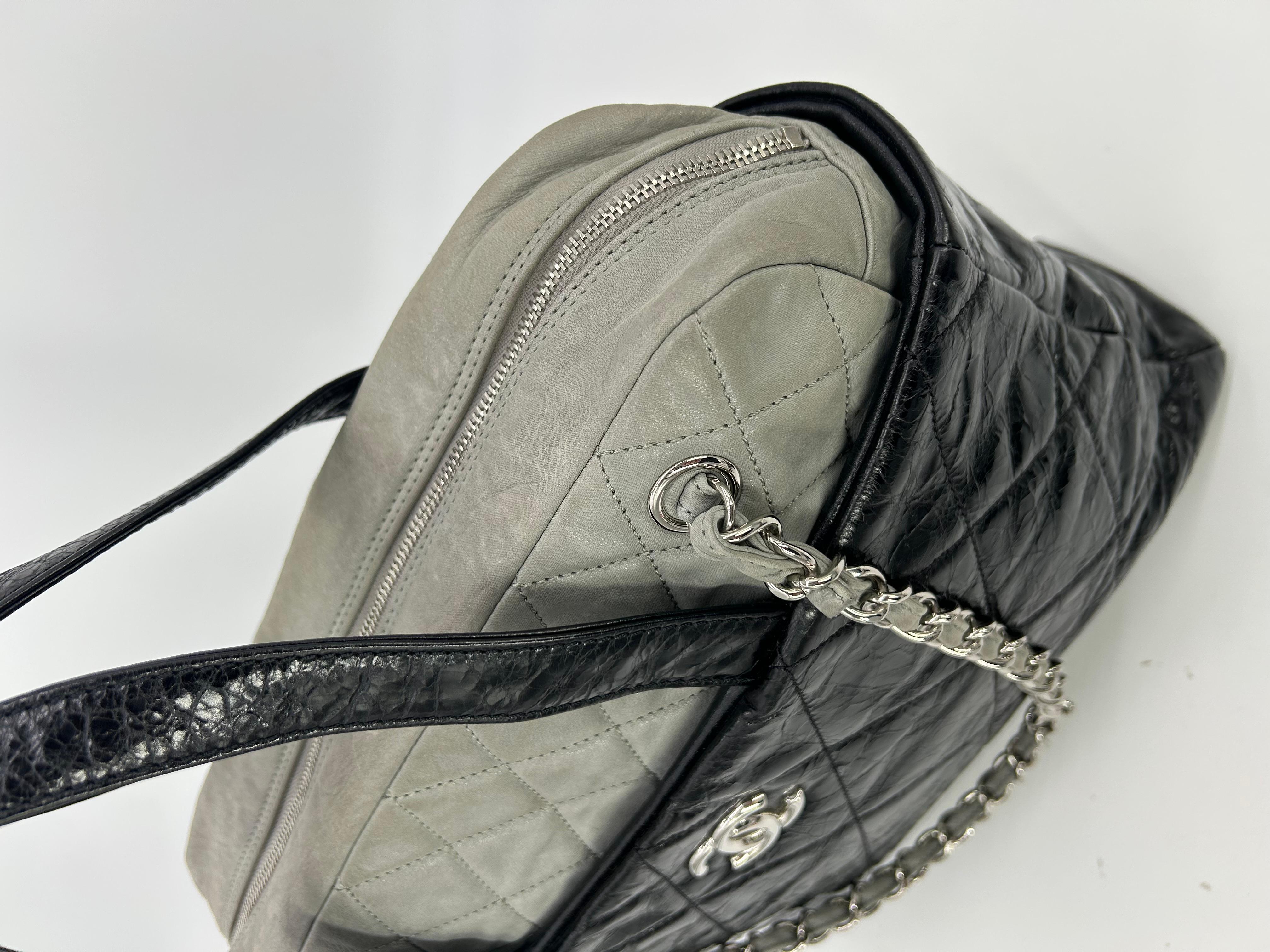 Chanel Black and Grey Portobello Tote For Sale 21
