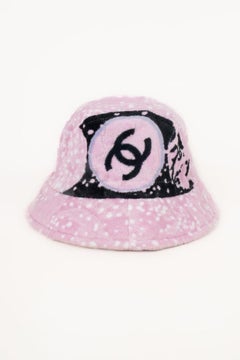 Chanel Black and Pink Cotton Bucket Hat
