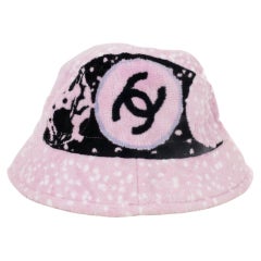 Chanel Black and Pink Cotton Bucket Hat