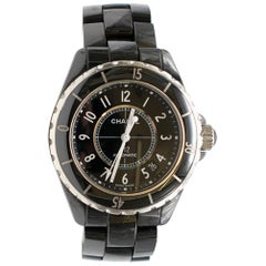 Chanel Black and Silver J12 Automatic Watch