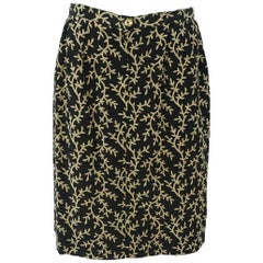 Chanel Black and Tan Skirt - M