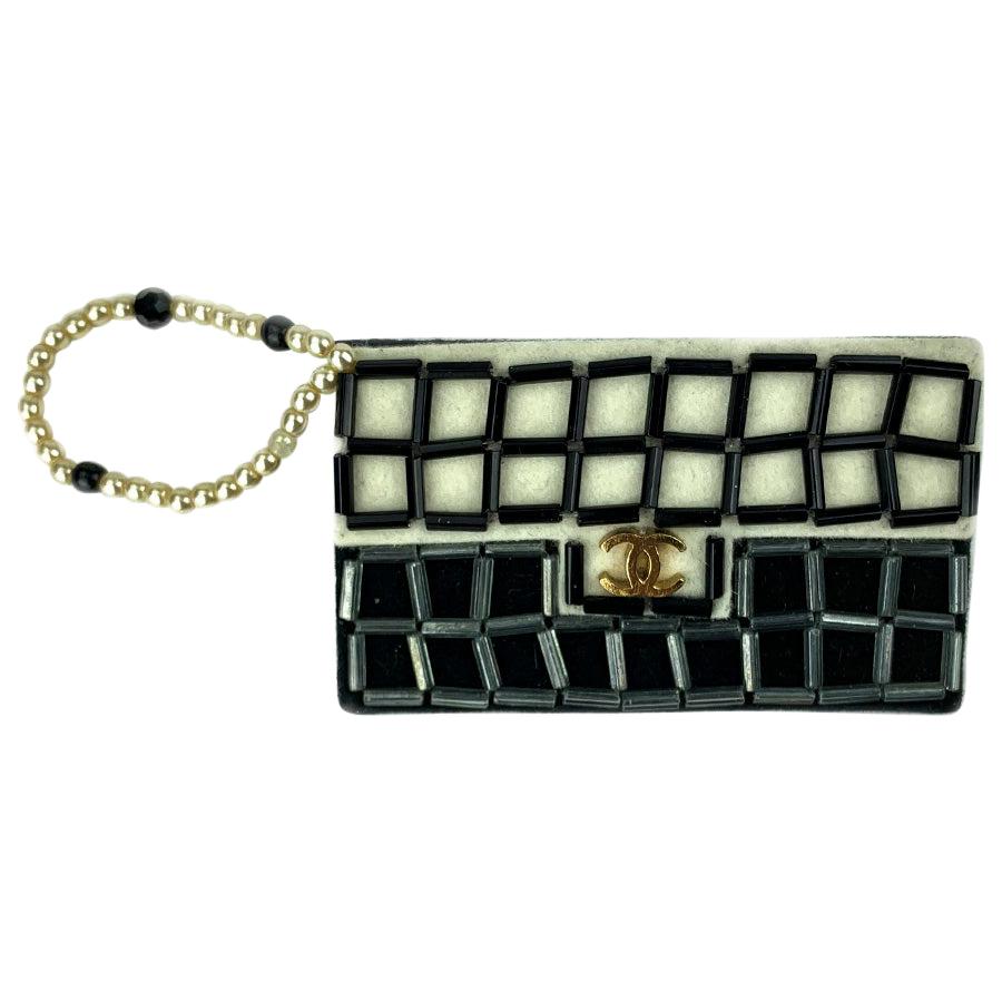 CHANEL Black And White Bag Brooch