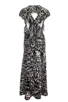 Chanel, Black and white boucle knit maxi gown