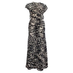 Chanel, Black and white boucle knit maxi gown