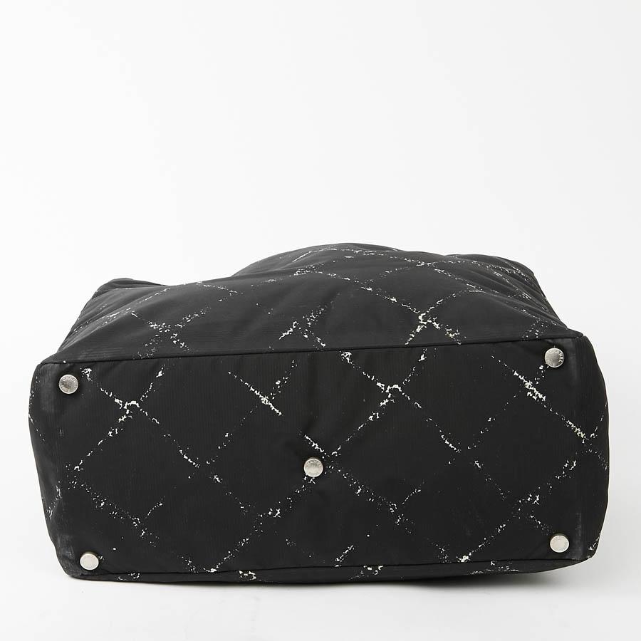 CHANEL Black And White Canvas Tote Bag 2