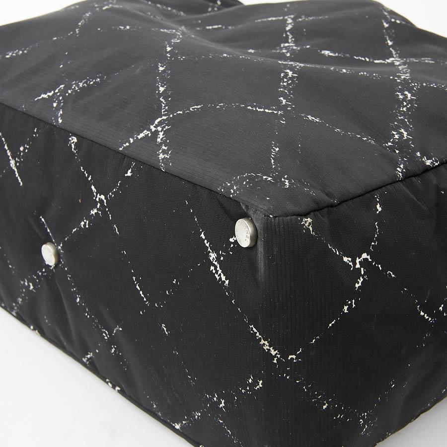 CHANEL Black And White Canvas Tote Bag 4