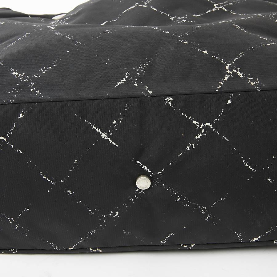 CHANEL Black And White Canvas Tote Bag 5