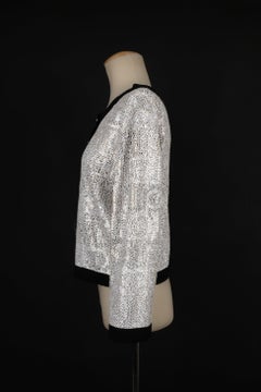 Chanel Black and White Cashmere Jacket, 2008