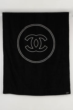 Chanel Black and White Cotton Beach Towel