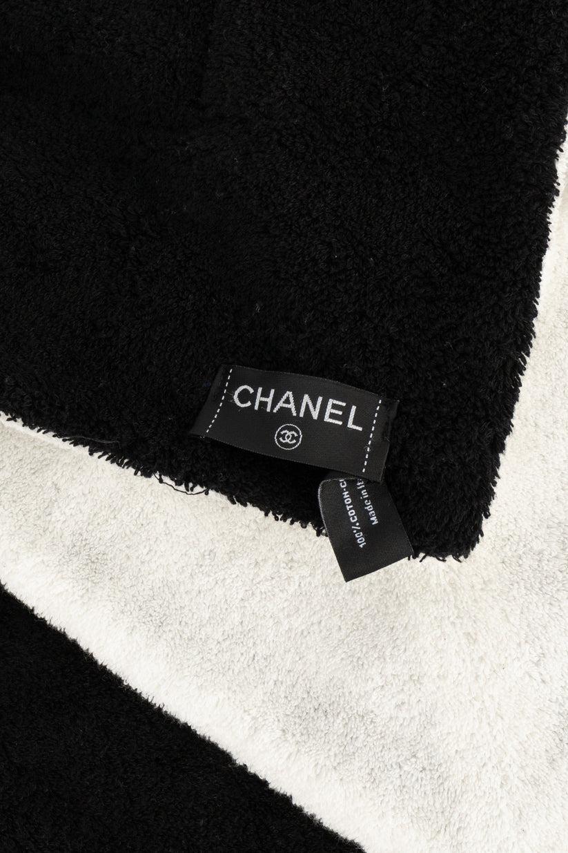 Chanel Black and White Cotton Beach Towel 1