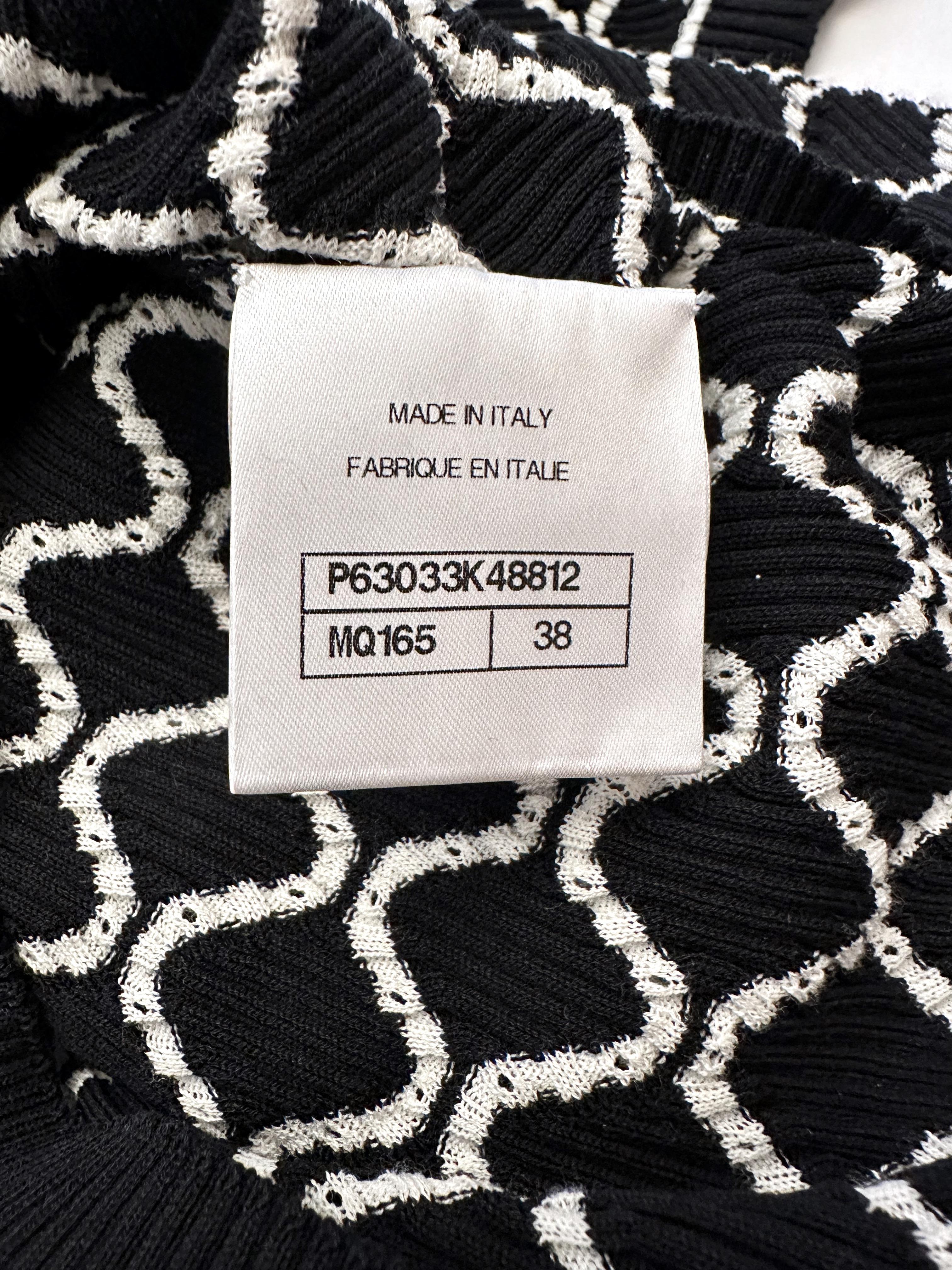 Chanel Black and White Cotton Knit Top 3