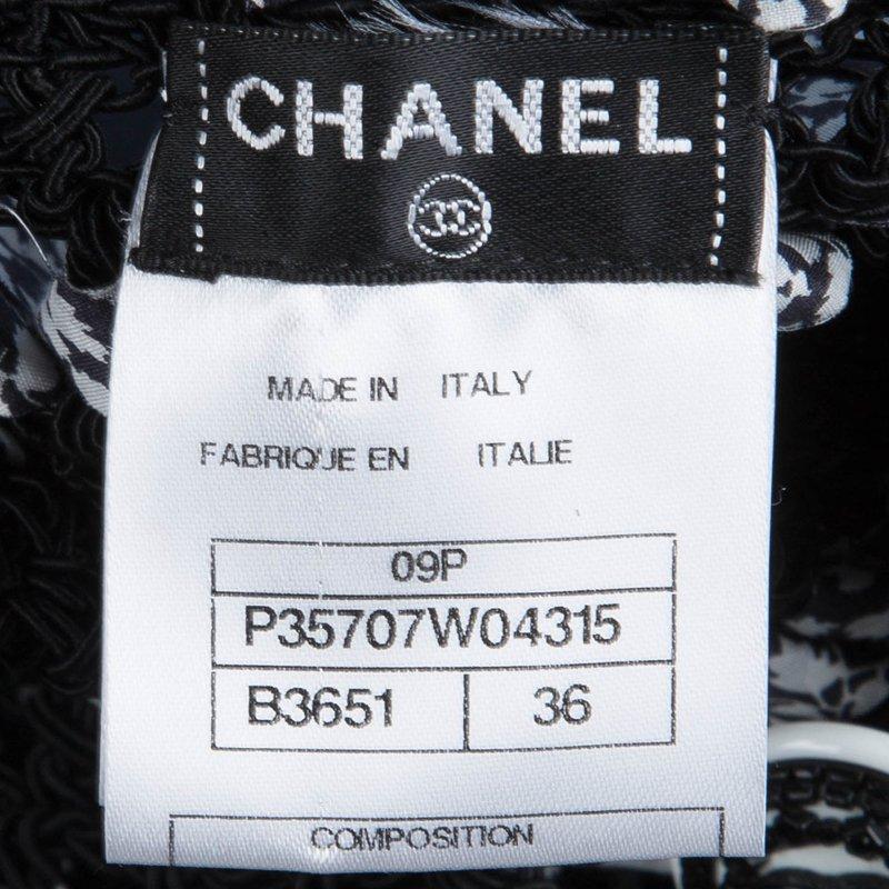 Women's Chanel Black and White Cut Out Detail Bolero Jacket S