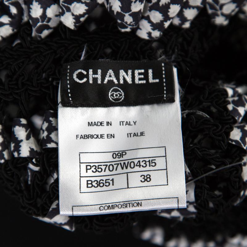 Women's Chanel Black And White Cutout Detail Bolero Jacket and Sleeveless Top Set M