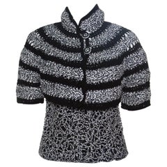 Chanel Black And White Cutout Detail Bolero Jacket and Sleeveless Top Set M