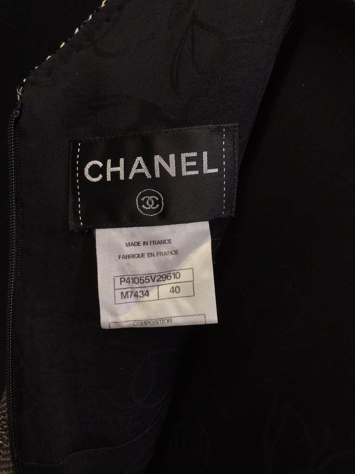 Women's Chanel Black and White Dress with Strap Details For Sale