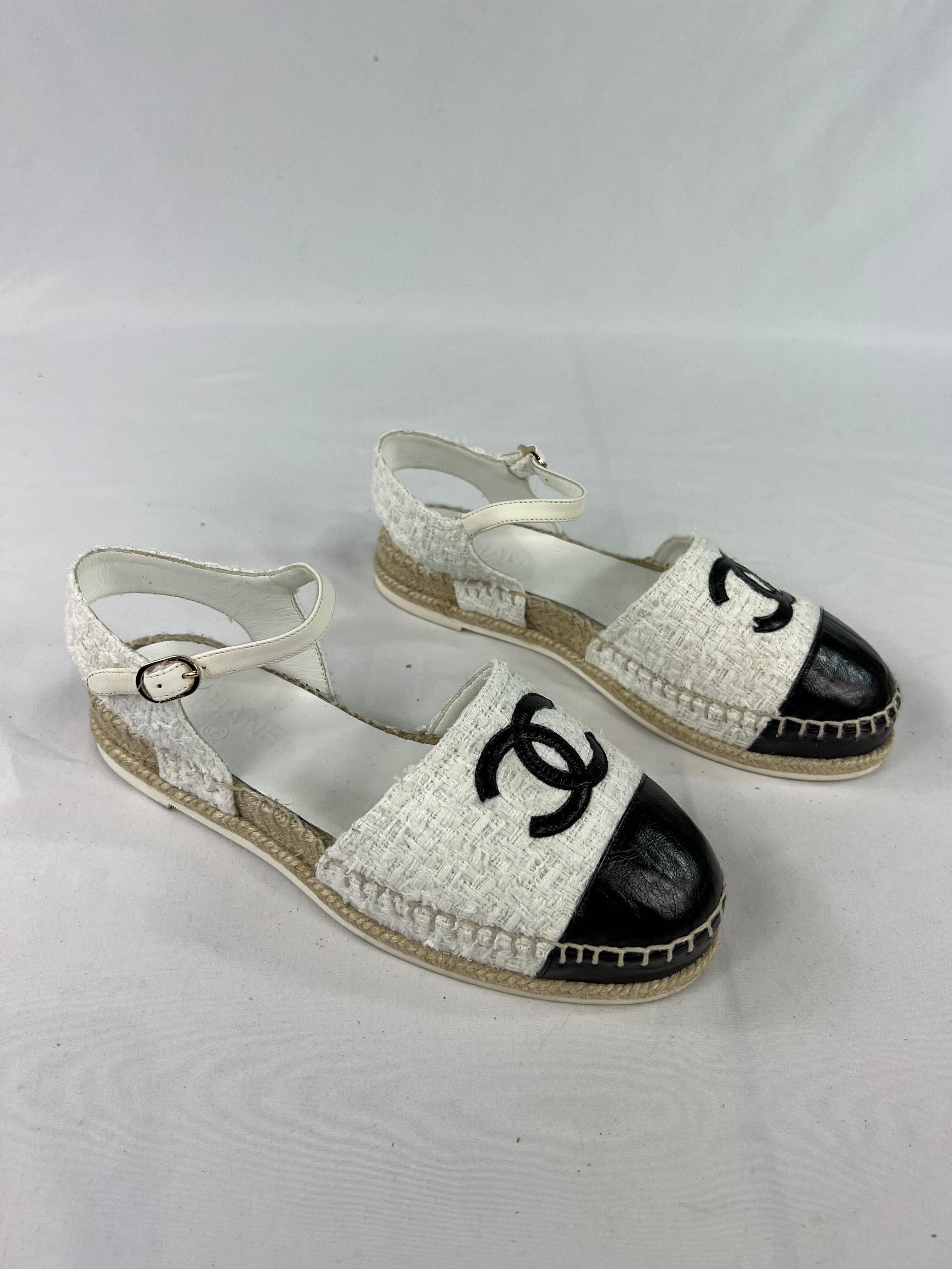 black and white chanel sandals