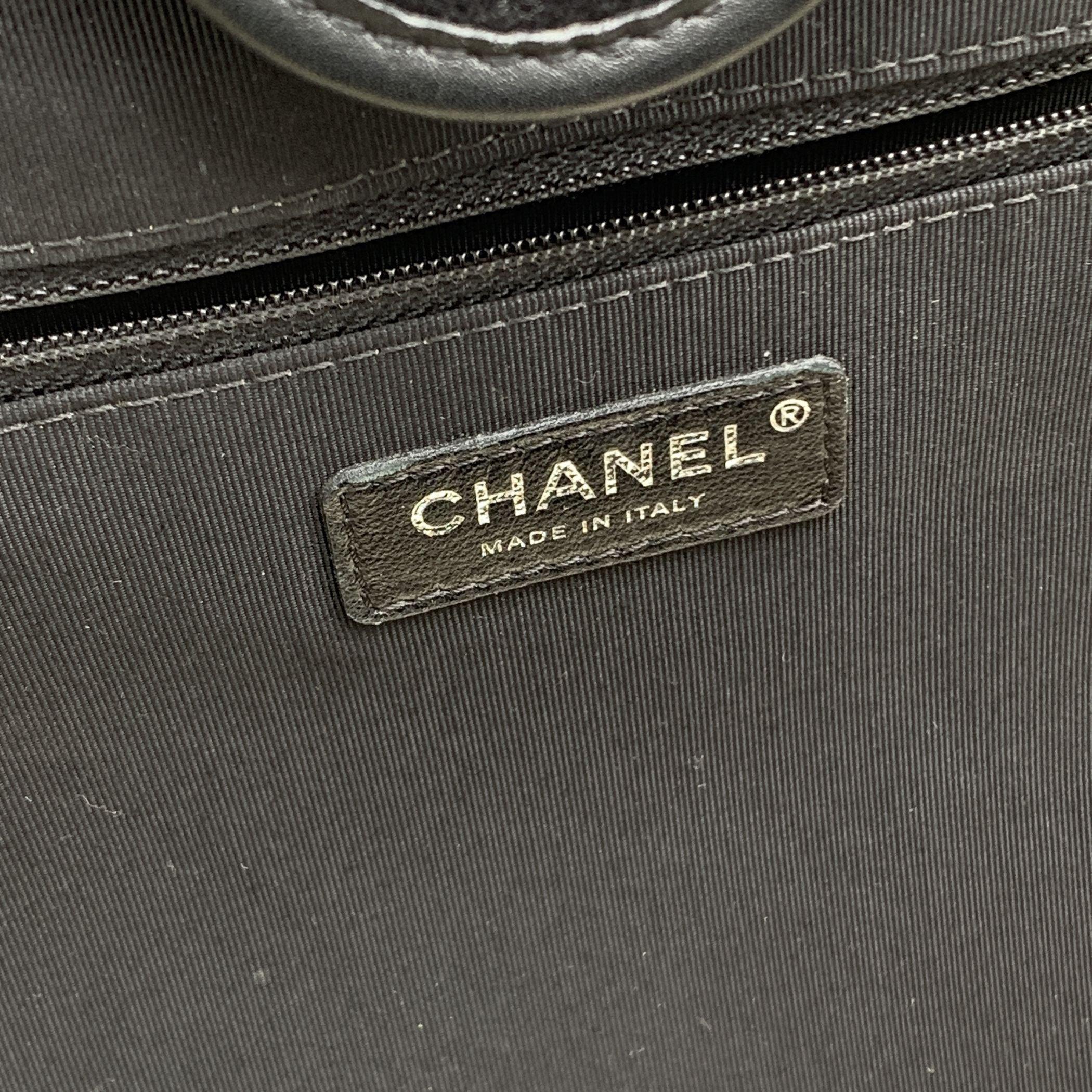 Chanel Black and White Felt Wool Large Deauville Tote Shoulder Bag 3