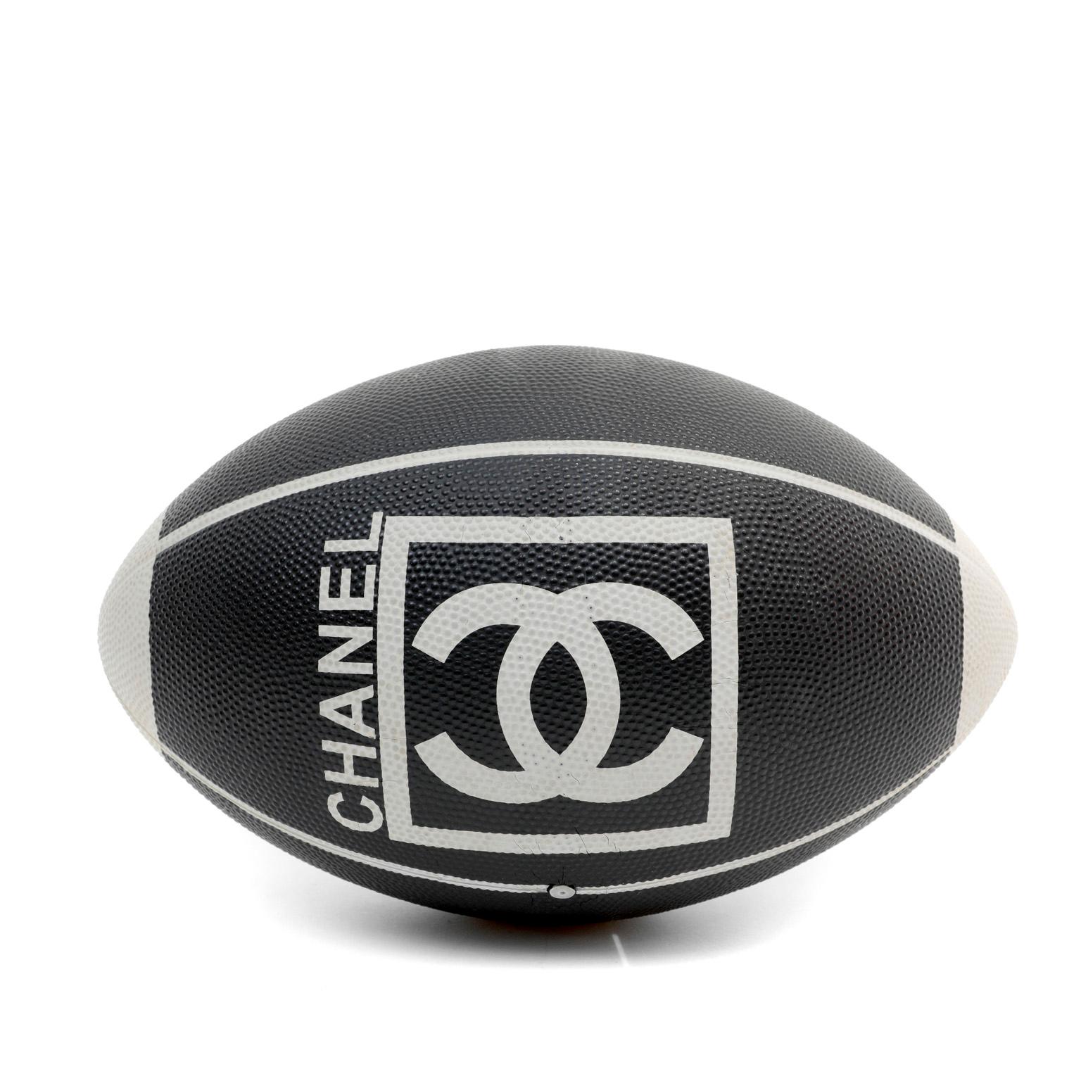 Chanel Black and White Game Series Rugby Football In New Condition For Sale In Palm Beach, FL