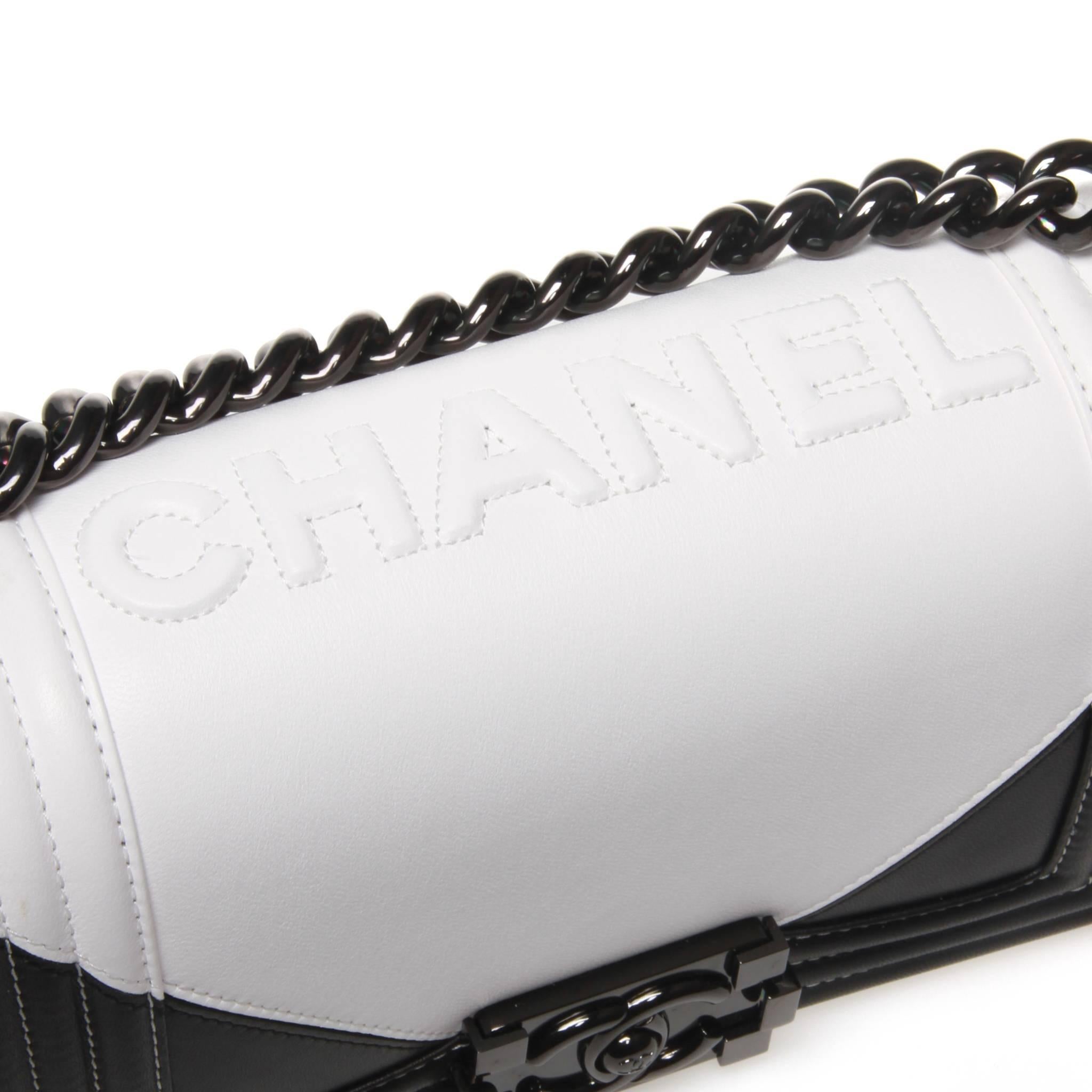 chanel boy black and white