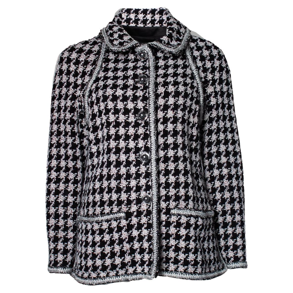 Chanel, Black and white houndstooth jacket For Sale