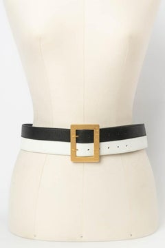 Chanel Black and White Leather Belt Spring-Summer Collection, 1995