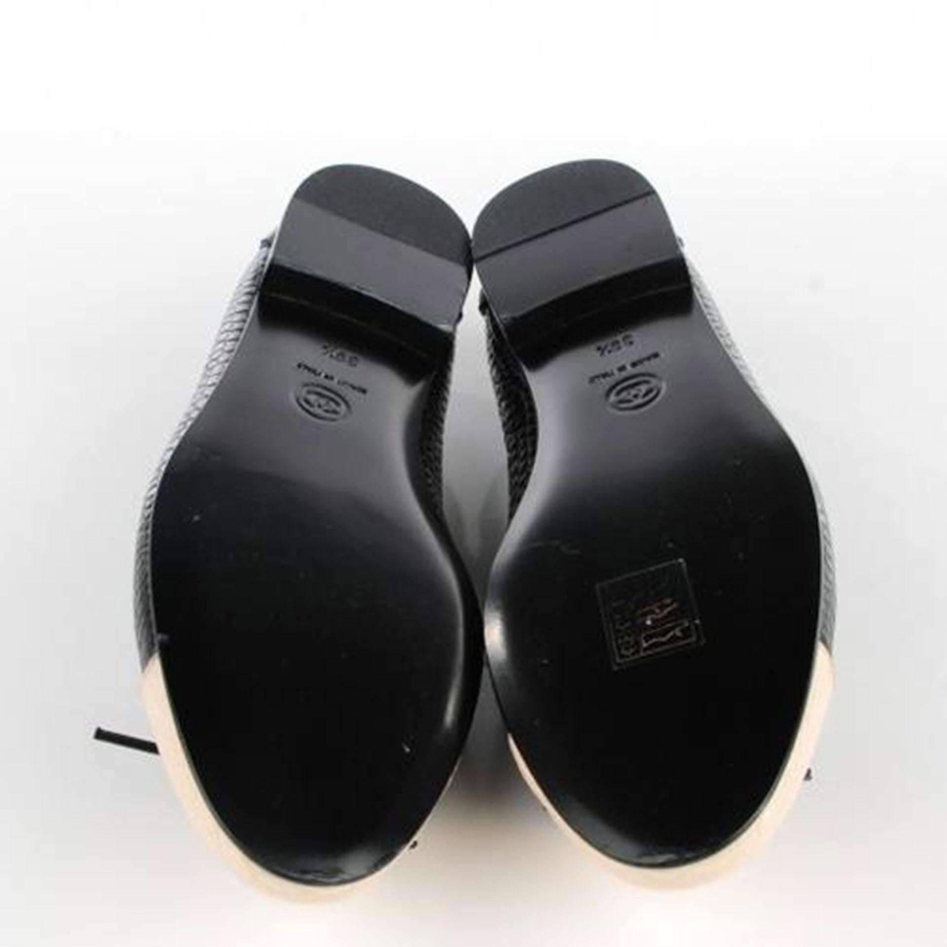 Chaussures à talons compensés en crocodile et alligator, édition limitée noire et blanche, Chanel 39,5 en vente 2