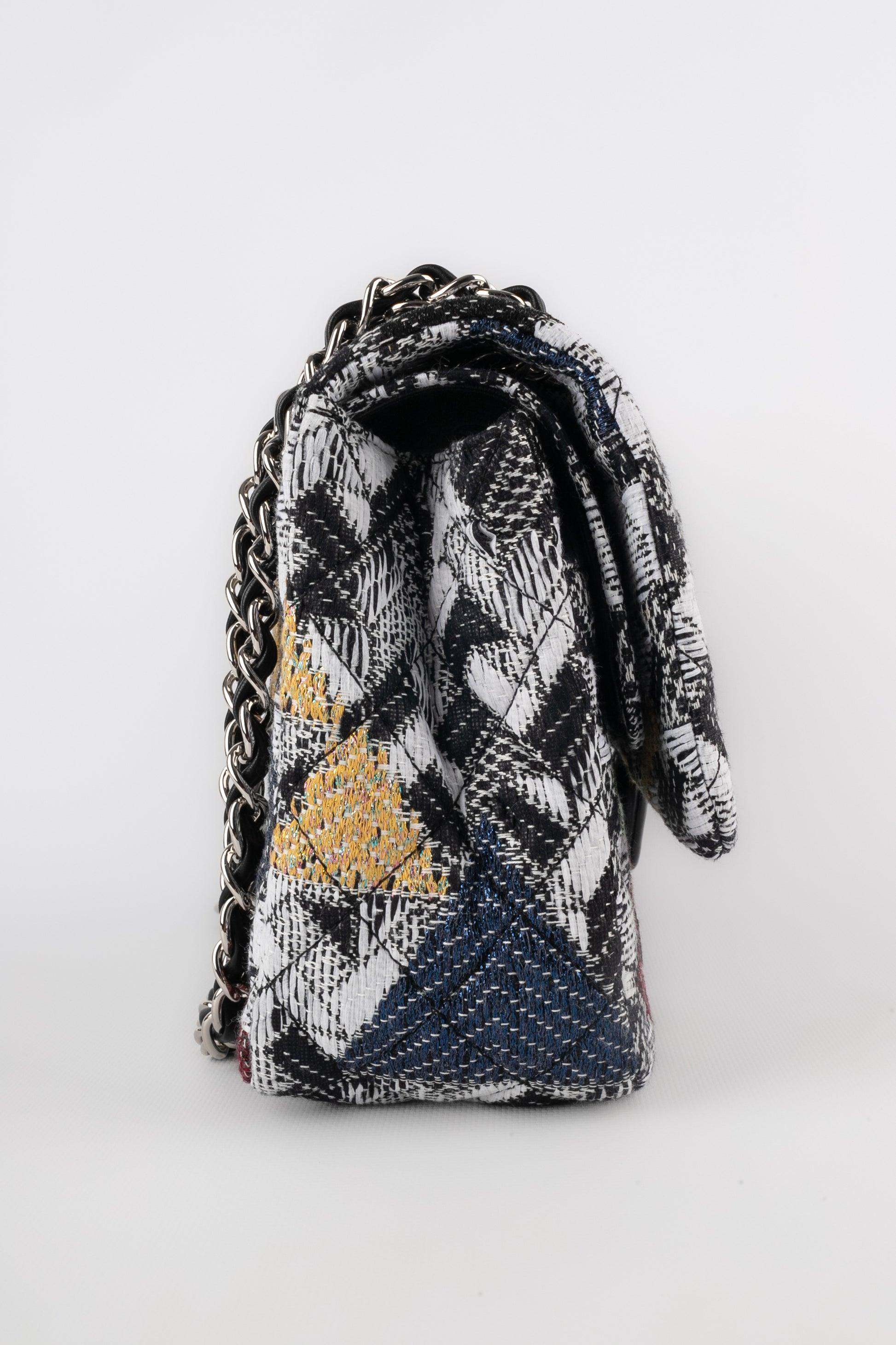 Chanel Black and White Qulted Tweed 'Jumbo' Bag, 2016 1